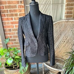 Theory Textured Black Single
Button Wool Blend Blazer